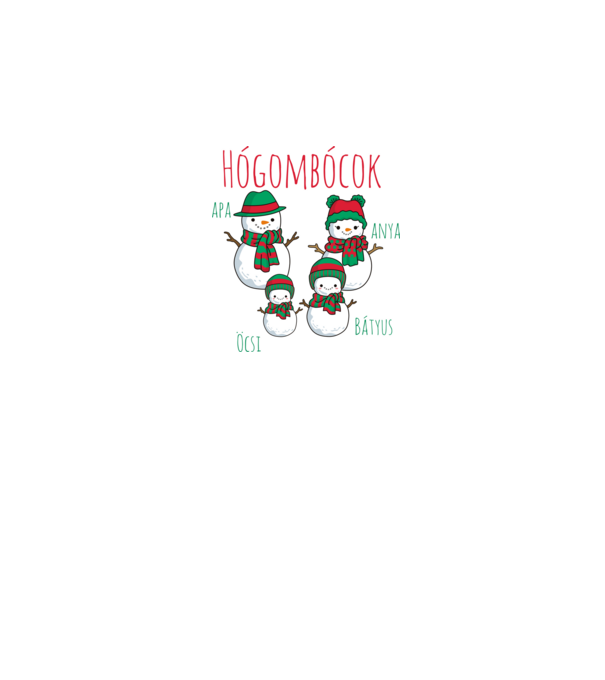 Hógombócok - apa, anya, öcsi, bátyus minta szürke pólón