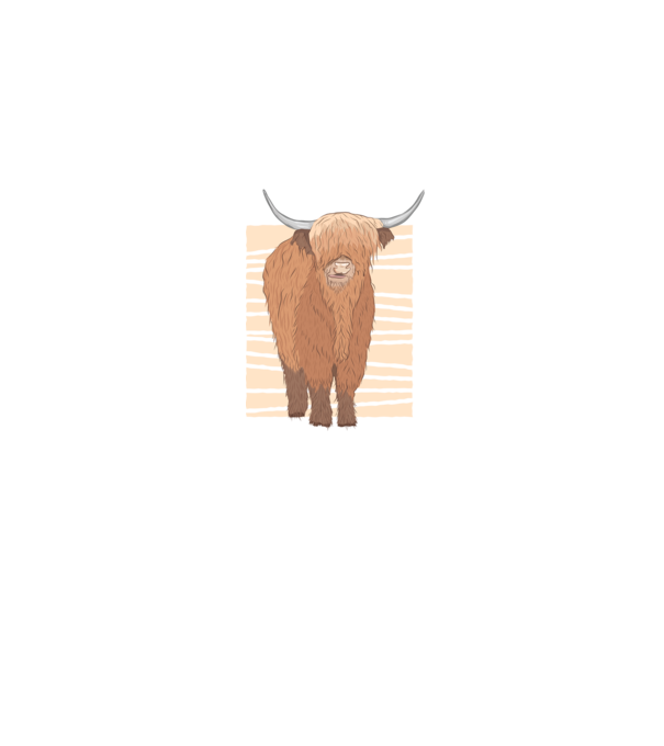 Scottish Highland Cow minta szürke pólón