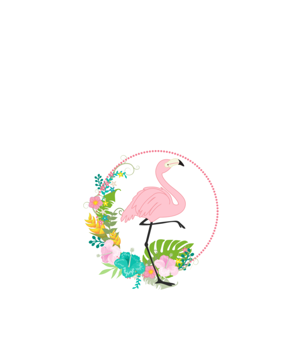 Flamingo minta fehér pólón