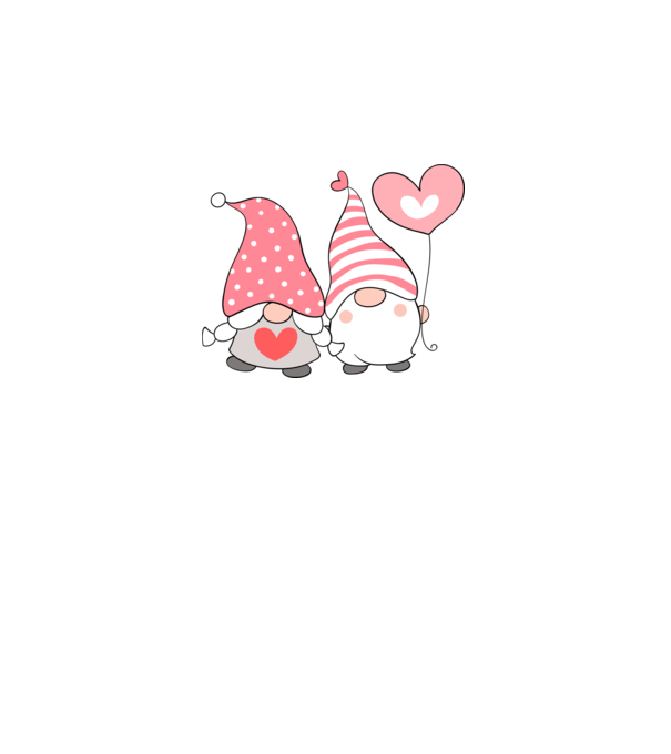 Gnomes Valentine minta fehér pólón
