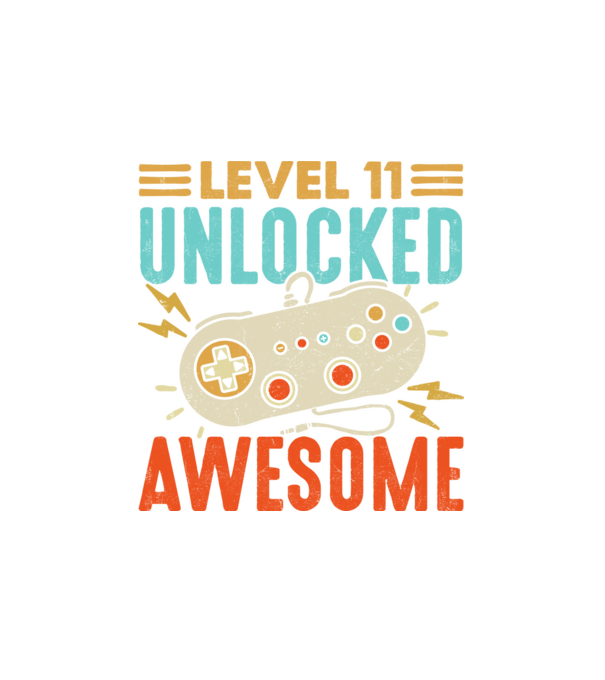 Level-11 minta fehér pólón