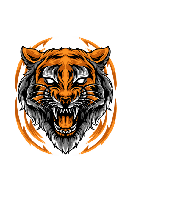 Tigris fej minta fekete pólón