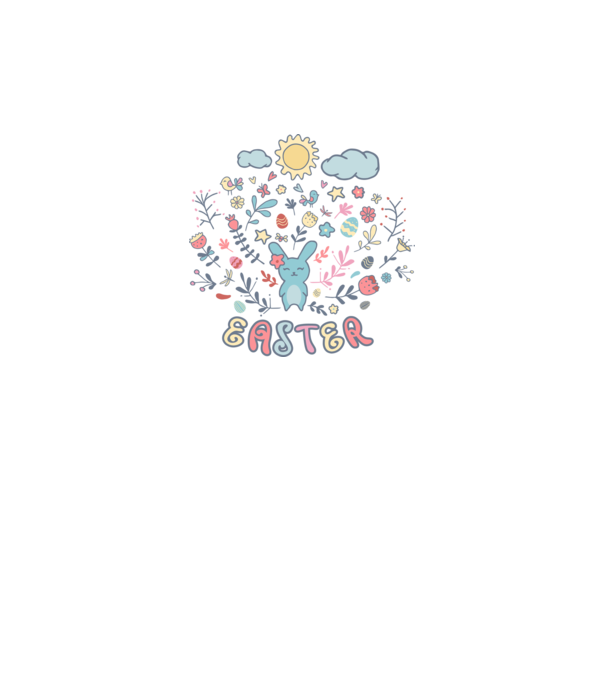 The lovely easter bunny and flowers SVG minta fekete pólón