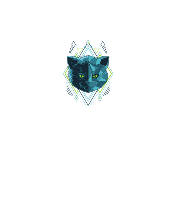 Polygonal cat minta türkiz pólón