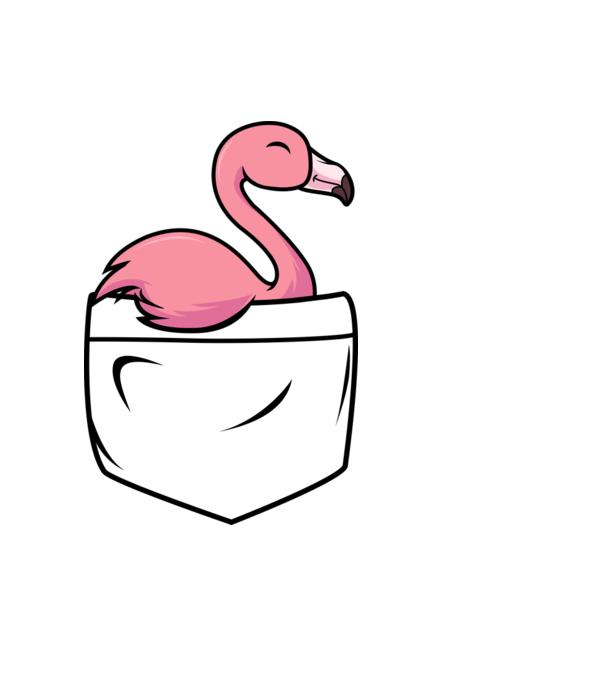 Flamingó zsebminta minta világoskék pólón