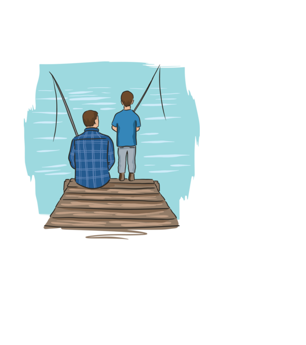 Fishing Dad minta sötétkék pólón