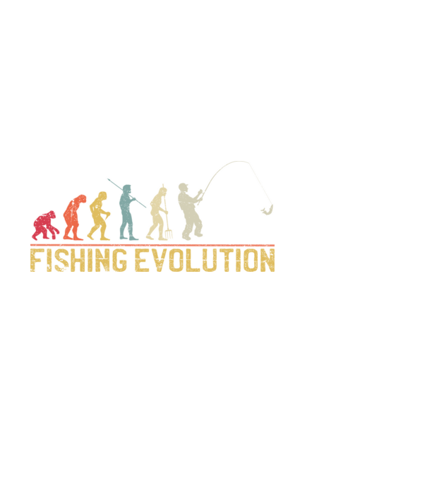 Horgász evolúció minta fekete pólón