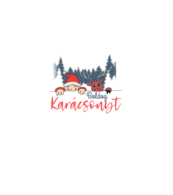 Boldog Karácsonyt minta fehér pólón