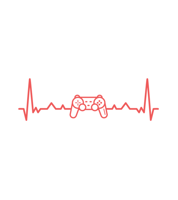 Heartbeat with gamepad minta fehér pólón