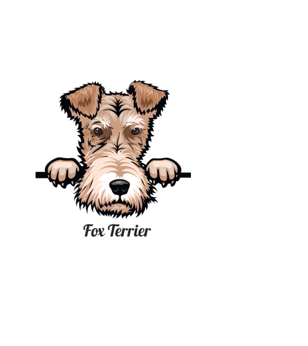 Foxterrier zsebminta minta világoskék pólón