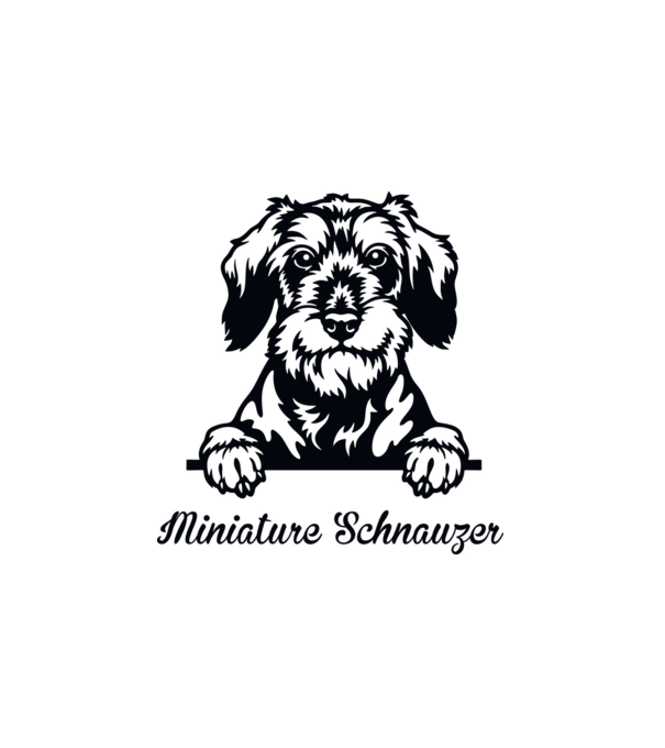 Miniature schnauzer zsebminta minta fehér pólón