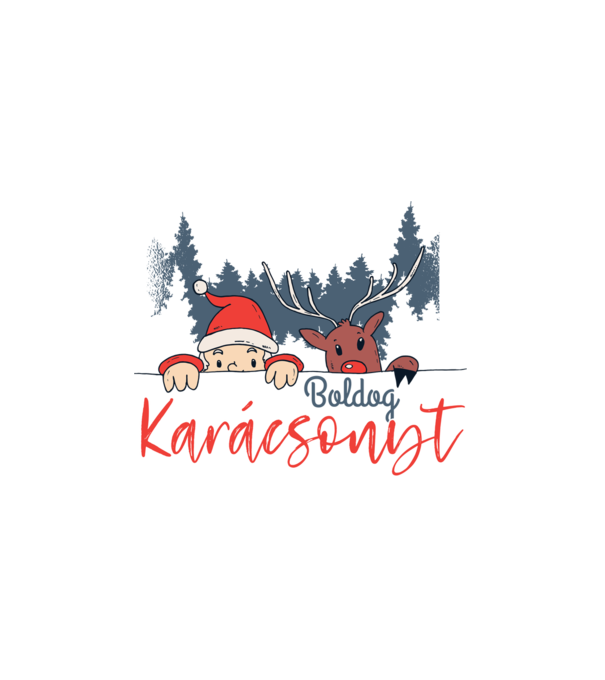Boldog Karácsonyt minta fehér pólón