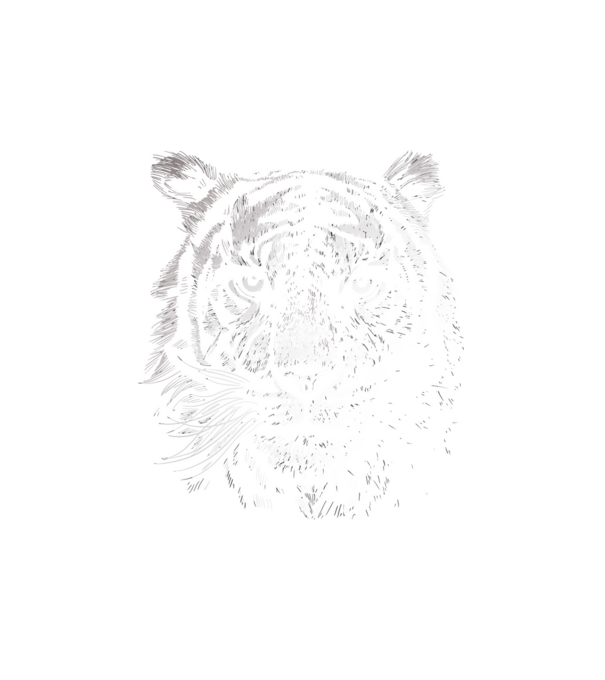 Monokróm tigris minta fehér pólón