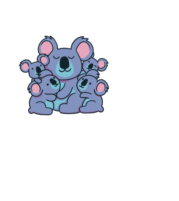 ARANYOS KOALA CSALÁD minta fehér pólón