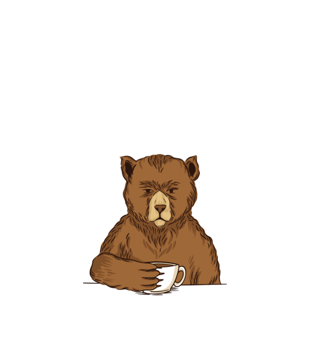 Coffee Bear minta narancssárga pólón