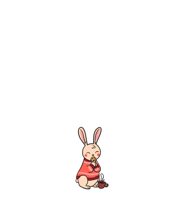 Cartoon flat rabbit minta világos rózsaszín pólón