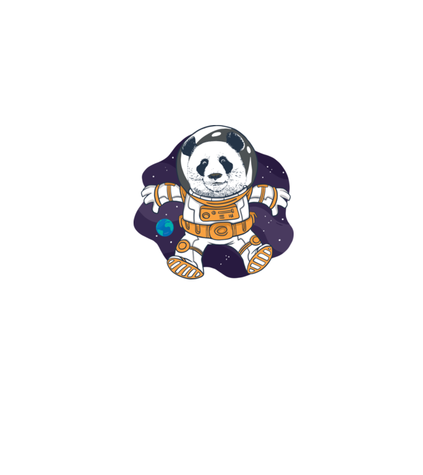 ŰRHAJÓS PANDA minta szürke pólón