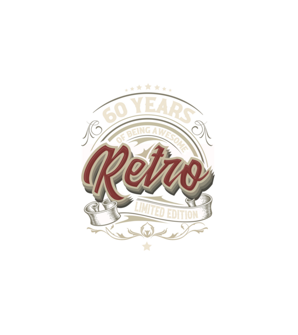 Retro 60 éves minta fehér pólón