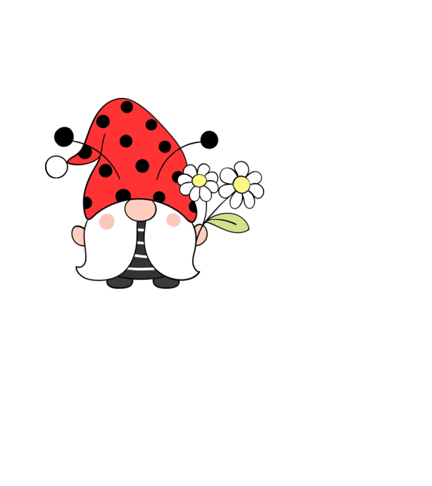 Ladybug Gnomes minta fekete pólón