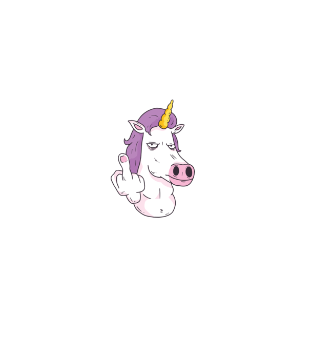 Unicorn Middle Finger minta fekete pólón