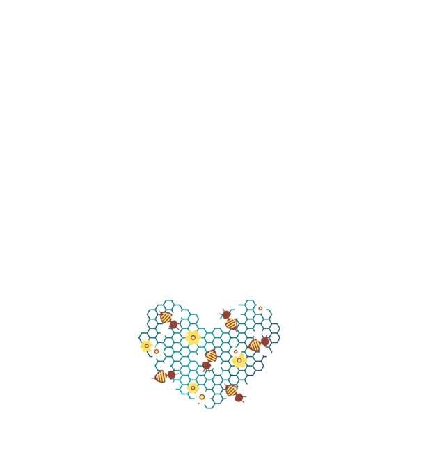 Bee Heart minta fehér pólón