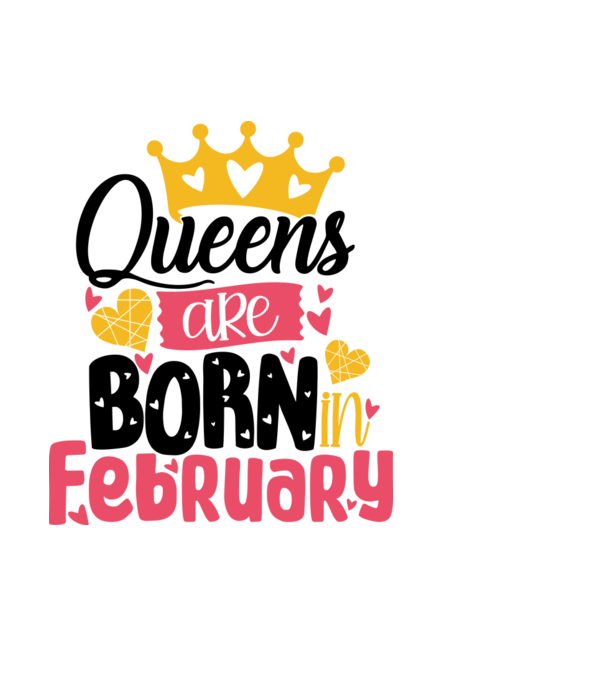 Queens are born in February minta világoskék pólón