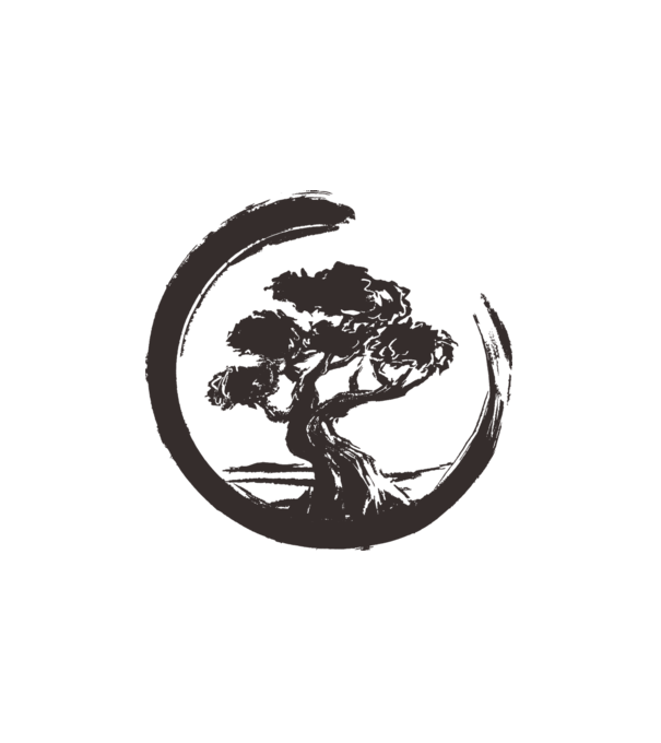Bonsai minta fehér pólón