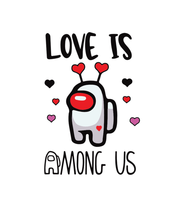 Love Is Among Us minta fehér pólón