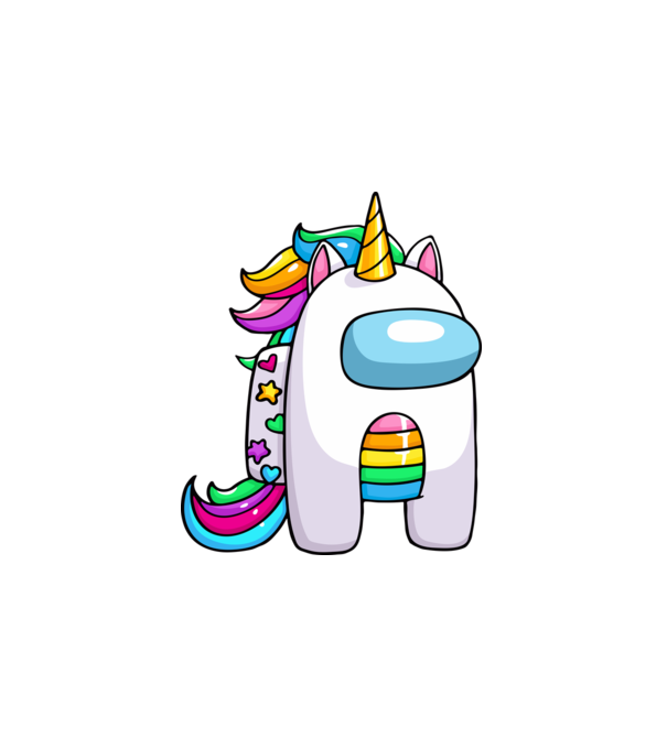 Among Us Unicorn minta fehér pólón