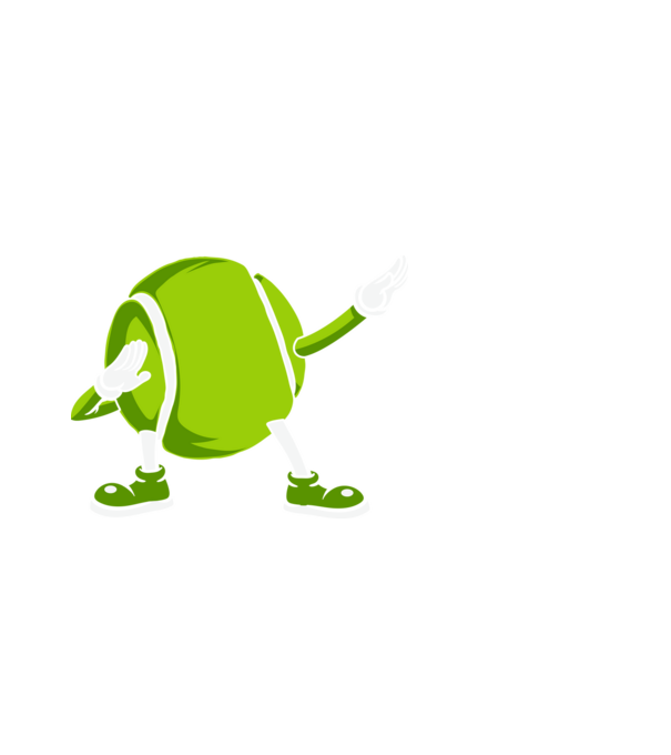 Dabbing teniszlabda minta fehér pólón