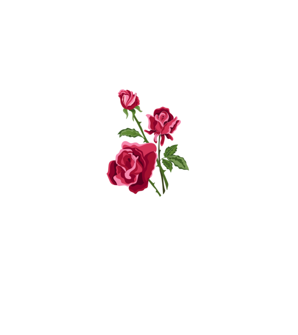 Three roses flowers minta fehér pólón