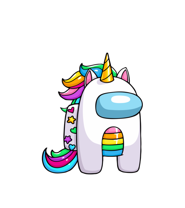 Among Us Unicorn minta fehér pólón