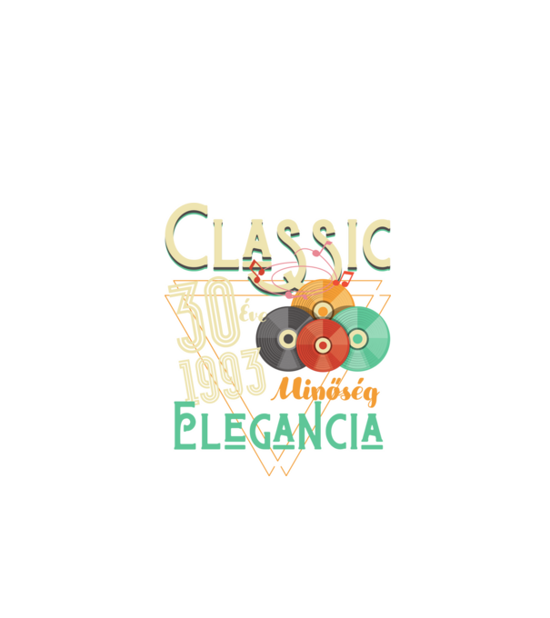 Classic 30 éve minta fekete pólón