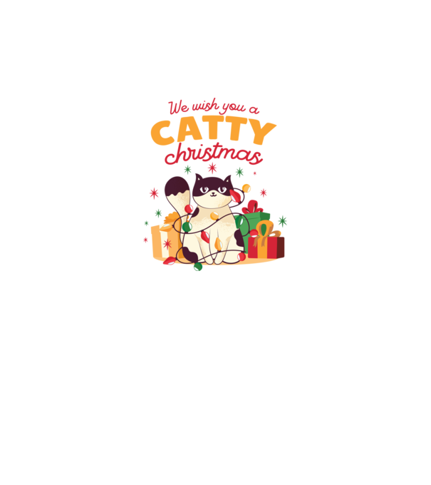 Catty Christmas minta fehér pólón