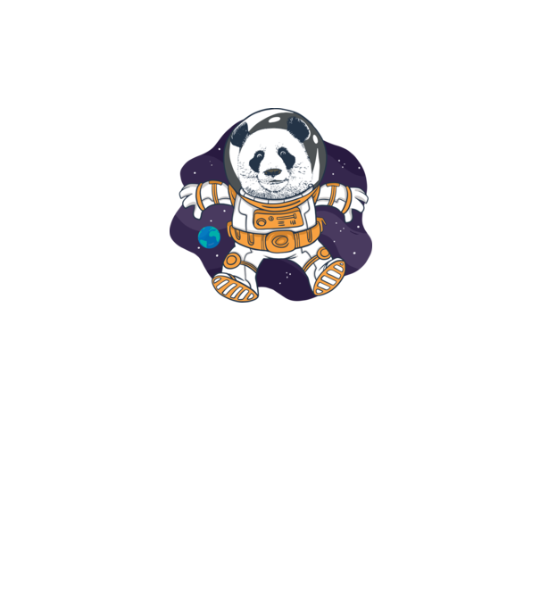 ŰRHAJÓS PANDA minta fehér pólón