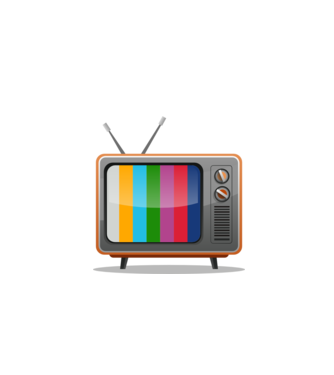 Retro televízió minta szürke pólón