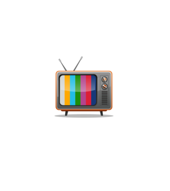 Retro televízió minta szürke pólón