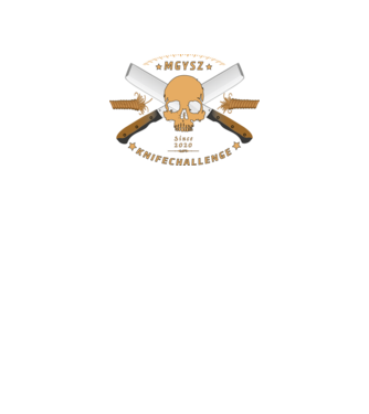 KnifeChallenge logo háton minta fekete pólón