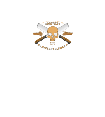 KnifeChallenge logo háton minta fekete pólón