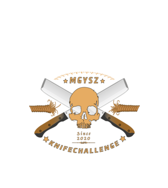 KnifeChallenge logo mellkason minta fekete pólón