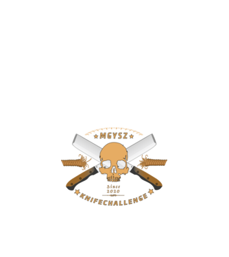 KnifeChallenge logo mellkason minta fekete pólón