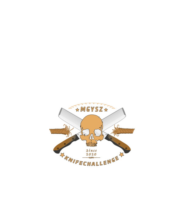 KnifeChallenge logo mellkason minta fekete pólón