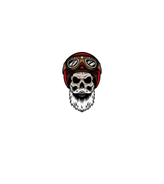 Biker Skull minta fehér pólón
