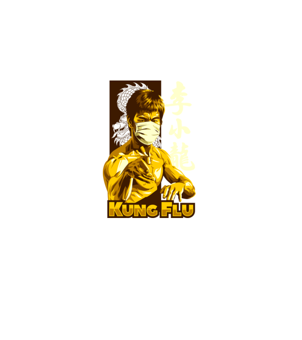 Kung Flu minta fehér pólón