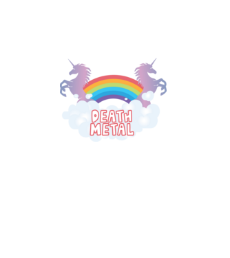 Death Metal Unicorn minta türkiz pólón