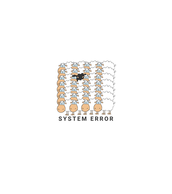 System error sheep minta fehér/piros pólón