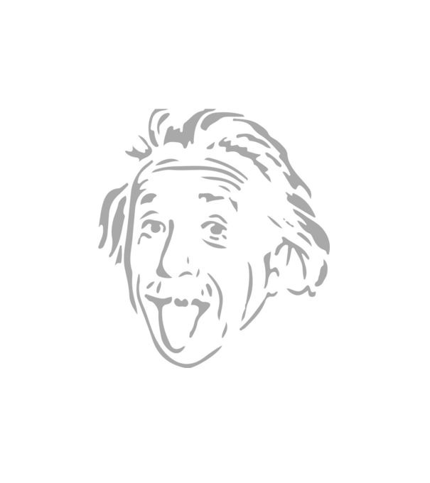 Einstein nyelve minta fehér pólón