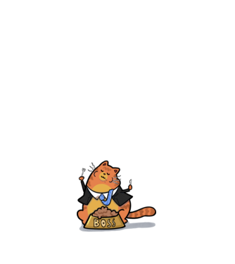 Cat boss minta fehér pólón