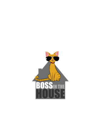 BOSS IN THE HOUSE - fekete minta fekete pólón