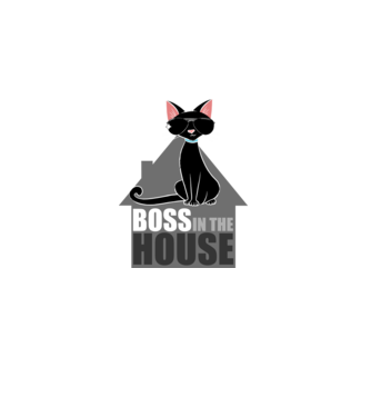 BOSS IN THE HOUSE - fekete minta fekete pólón